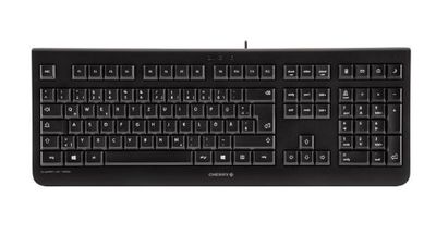 CHERRY KC 1000 Toetsenbord USB AZERTY, Belgisch Zwart Geluidsarme toetsen
