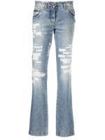 Dolce & Gabbana Pre-Owned jean droit à effet usé (années 2000) - Bleu