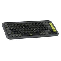 Logitech POP ICON KEYS draadloos Bluetooth-toetsenbord, comfortabel typen, programmeerbare toetsen, eenvoudig schakelen tussen maximaal 3 apparaten, voor laptop, tablet, pc, US INT'L QWERTY - Grafiet