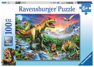 Bij de dinosaurussen XXL puzzel, 100 stukjes Bij de dinosaurussen XXL puzzel, 100 stukjes