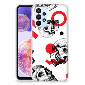 Silicone Back Case Samsung Galaxy A23 Skull Red