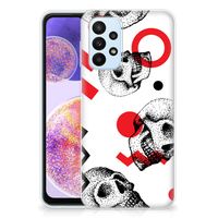 Silicone Back Case Samsung Galaxy A23 Skull Red - thumbnail