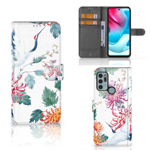 Motorola Moto G60s Telefoonhoesje met Pasjes Bird Flowers