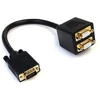 StarTech.com 30cm VGA naar 2x VGA splitterkabel - St/Bu - VGA HD15 Y-verdeler stekker/bus - verguld