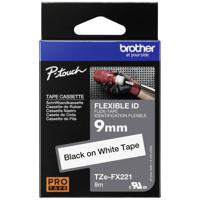 Brother TZe-FX221 Labeltape flexibel Tapekleur: Wit Tekstkleur: Zwart 9 mm 8 m - thumbnail