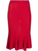 Moschino striped godet midi skirt - Rouge