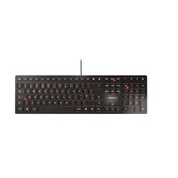 CHERRY KC 6000 SLIM, Ultraplat ontwerp toetsenbord, UK layout (QWERTY), Bedraad (USB-A-aansluiting), Stille toetsen, Duurzame labeling, Zwart
