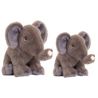 Keel Toys - Pluche knuffel dieren set 2x olifanten 18 en 25 cm