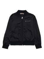 Marni Kids veste bomber zippée à logo brodé - Noir - thumbnail