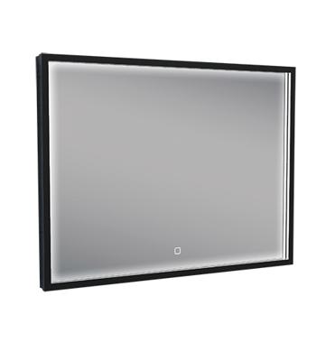 Mueller Square LED spiegel 80x60cm mat zwart met spiegelverwarming Mueller Square LED spiegel 80x60cm mat zwart met spiegelverwarming