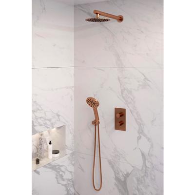 Regendoucheset 31 Inbouw Muur Brauer Copper Edition 20cm Rond Geborsteld Koper PVD 2 Greeps 3-weg met Thermostaatkraan en Handdouche Regendoucheset 31 Inbouw Muur Brauer Copper Edition 20cm Rond Geborsteld Koper PVD 2 Greeps 3-weg met Thermostaatkraan en Handdouche