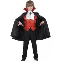 Dracula verkleed kostuum - kinderen - zwart/rood - Carnaval/Halloween verkleedkleding