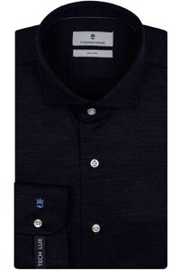 Thomas Maine Tailored Fit Overhemd Marine, Effen