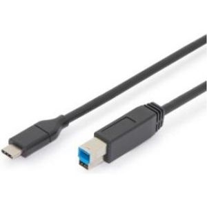 ASSMANN Electronic AK-300149-010-S 1m USB C USB B Mannelijk Mannelijk Zwart USB-kabel