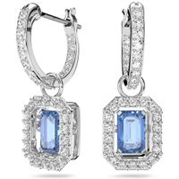 Swarovski 5619500 Oorhangers Millenia Octagon zilverkleurig-blauw-wit 8 x 23 mm - thumbnail