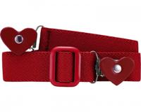 Playshoes riem elastisch met hartjesclip rood junior maat 2