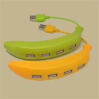 snelheid usb 2.0 hub 4-poorts draagbare splitter kabeladapter creatieve extender schattig fruit groente vorm ontwerp voor pc mac laptop notebook (banaan) miniinthebox