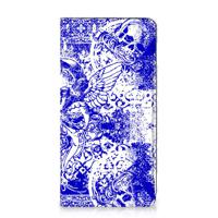 Mobiel BookCase Samsung Galaxy S20 FE Angel Skull Blauw