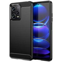 Xiaomi Redmi Note 12 Pro Geborsteld TPU Hoesje - Koolstofvezel - Zwart