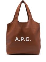 A.P.C. sac cabas à logo imprimé - Marron