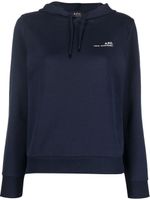 A.P.C. hoodie à logo imprimé - Bleu