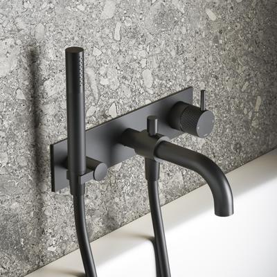 Hotbath Cobber X afbouwdeel inbouw douche/vrijstaande badmengkraan met automatische omstelinrichting zwart mat Hotbath Cobber X afbouwdeel inbouw douche/vrijstaande badmengkraan met automatische omstelinrichting zwart mat