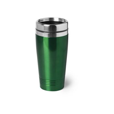 RVS Warmhoudbeker/warm houd beker metallic groen 450 ml - Thermosbeker RVS Warmhoudbeker/warm houd beker metallic groen 450 ml - Thermosbeker