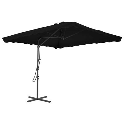 vidaXL Parasol met stalen paal 250x250x230 cm zwart vidaXL Parasol met stalen paal 250x250x230 cm zwart