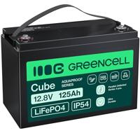 Green Cell Cube LifePO4 accu 130 Ah 12,8 V – lithium-ijzerfosfaatbatterij voor campers, boten, zonne-installaties, off-grid-systemen, met BMS, licht en veilig
