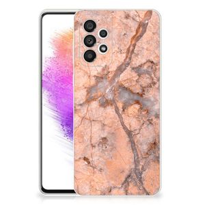 Samsung Galaxy A73 5G TPU Siliconen Hoesje Marmer Oranje