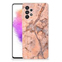 Samsung Galaxy A73 5G TPU Siliconen Hoesje Marmer Oranje - thumbnail