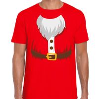 Kerstman kostuum verkleed t-shirt rood voor heren