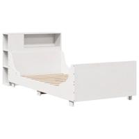 vidaXL Bedframe zonder matras massief grenenhout wit 75x190 cm