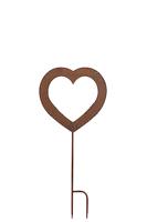 J-Line Decoratie Tuin Hart Open Ijzer Roest - Tuinsteker 70 cm hoog