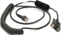 Seriële kabel - DB-9 (V) naar RJ-45 (M) - 2.74 m - opgerold - voor Symbol DS4308, LS1203, LS4278; Zebra DS4208, DS6878, LI2208, LI4278, MT2070, MT2090