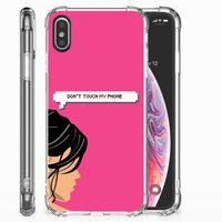 Apple iPhone X | Xs Anti Shock Case Woman Don't Touch My Phone - thumbnail