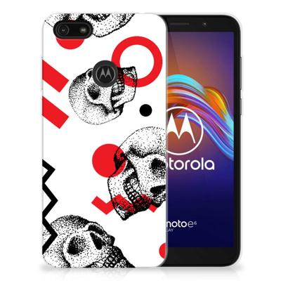 Silicone Back Case Motorola Moto E6 Play Skull Red