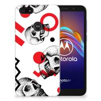 Silicone Back Case Motorola Moto E6 Play Skull Red