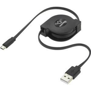 Renkforce USB-kabel USB 2.0 USB-A stekker, USB-micro-B stekker 0.80 m Zwart RF-4352332