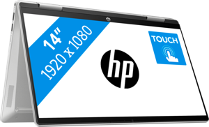 HP Pavilion x360 14-ek0951nd Intel® Core™ i5 i5-1235U Laptop 35,6 cm (14") Touchscreen Full HD 8 GB DDR4-SDRAM 512 GB SSD Wi-Fi 5 (802.11ac) Windows 11 Home Zilver