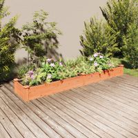 Plantenbak verhoogd met voering 240x45x25 cm vurenhout bruin - thumbnail