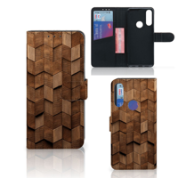 Book Style Case voor Alcatel 1S 2020 Wooden Cubes