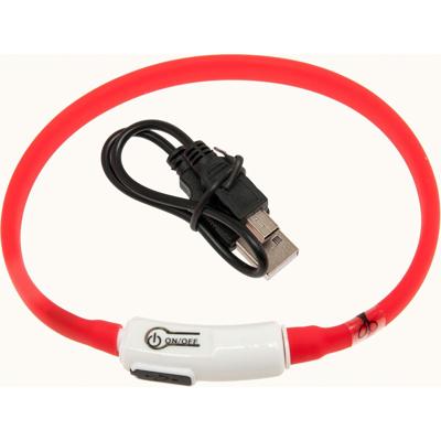 Kattenhalsband LED Visio Light Rood 20 - 35 cm Flamingo Rood Kattenhalsband LED Visio Light Rood 20 - 35 cm Flamingo Rood