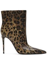 Dolce & Gabbana bottines en cuir à imprimé léopard 105 mm - Marron