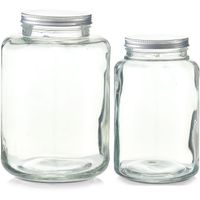 2x Grote glazen voorraadpotten/koekjespotten 4900 ml en 7000 ml