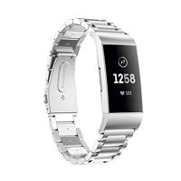 By Qubix - Compatible met Fitbit Charge 3 - Fitbit Charge 4 metalen bandje - Zilver - Compatible fitbit bandje
