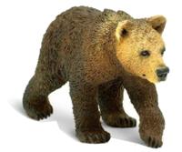 Safari wilde dieren Grizzlybeer junior 7,5 cm bruin