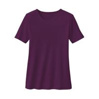 Biokatoenen shirt met ronde hals, aubergine 34