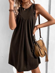 Casual Plain Dress With No