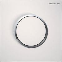 Geberit HyTouch urinoir stuursysteem pneumatisch met bedieningsplaat Sigma 10 Plaat en toets glans wit Designring glansverchroomd 116.015.KJ.1